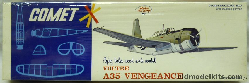 Comet Vultee A-35 Vengeance - 20 inch Wingspan Flying Balsa Model Airplane, 3405-149 plastic model kit